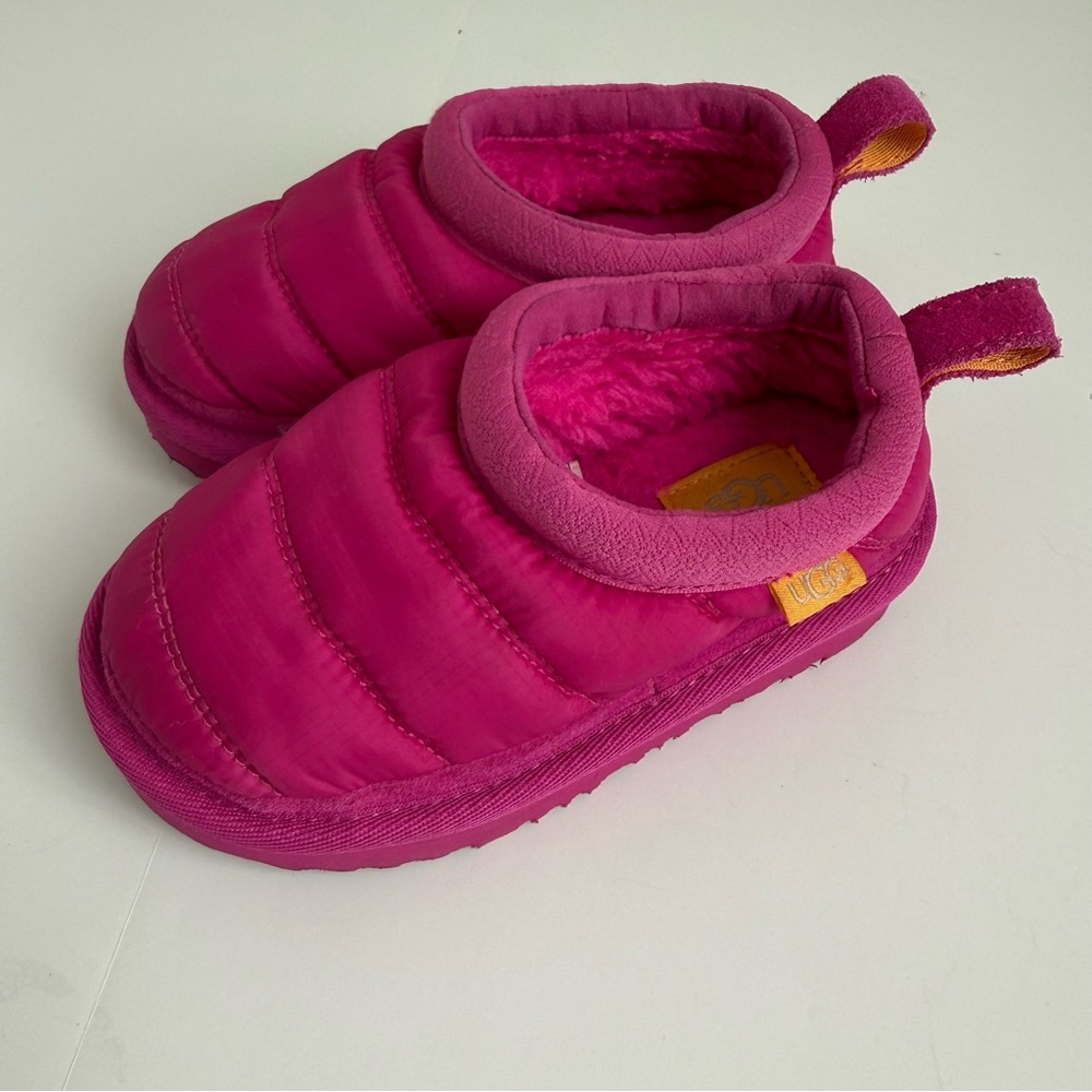 UGG Kids Tasman Slippers Rock Rose Pink Size 8 Outdoor Puff 3M - Picture 5 of 7
